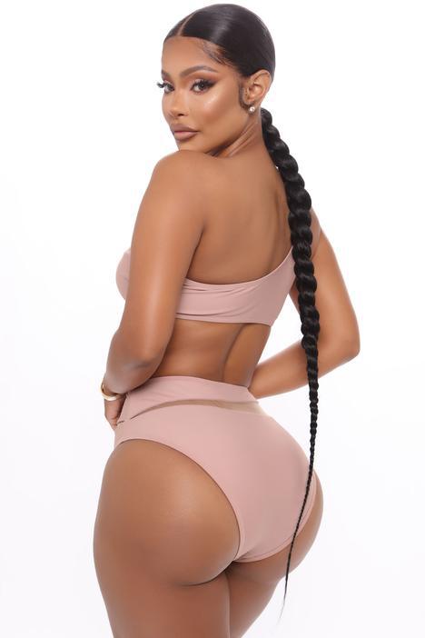 Damen Hochgeschnittener Bikini mit transparenten Einsätzen Shopnory