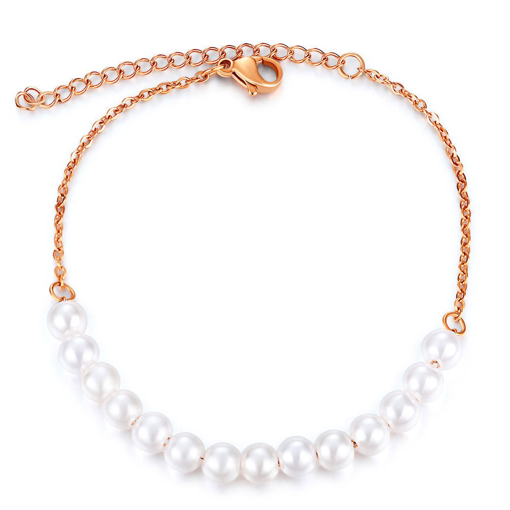Damen elegante Halskette mit kunstvollen Perlen und hochwertigem Edelstahl Shop Nory