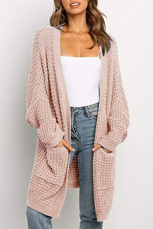 Damen Grobstrickjacke mit tiefen Taschen und lässiger Passform