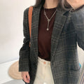 Damen karierten Blazer mit elegantem Schnitt Shop Nory