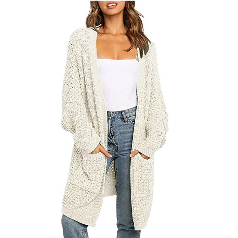 Damen Grobstrickjacke mit tiefen Taschen und lässiger Passform