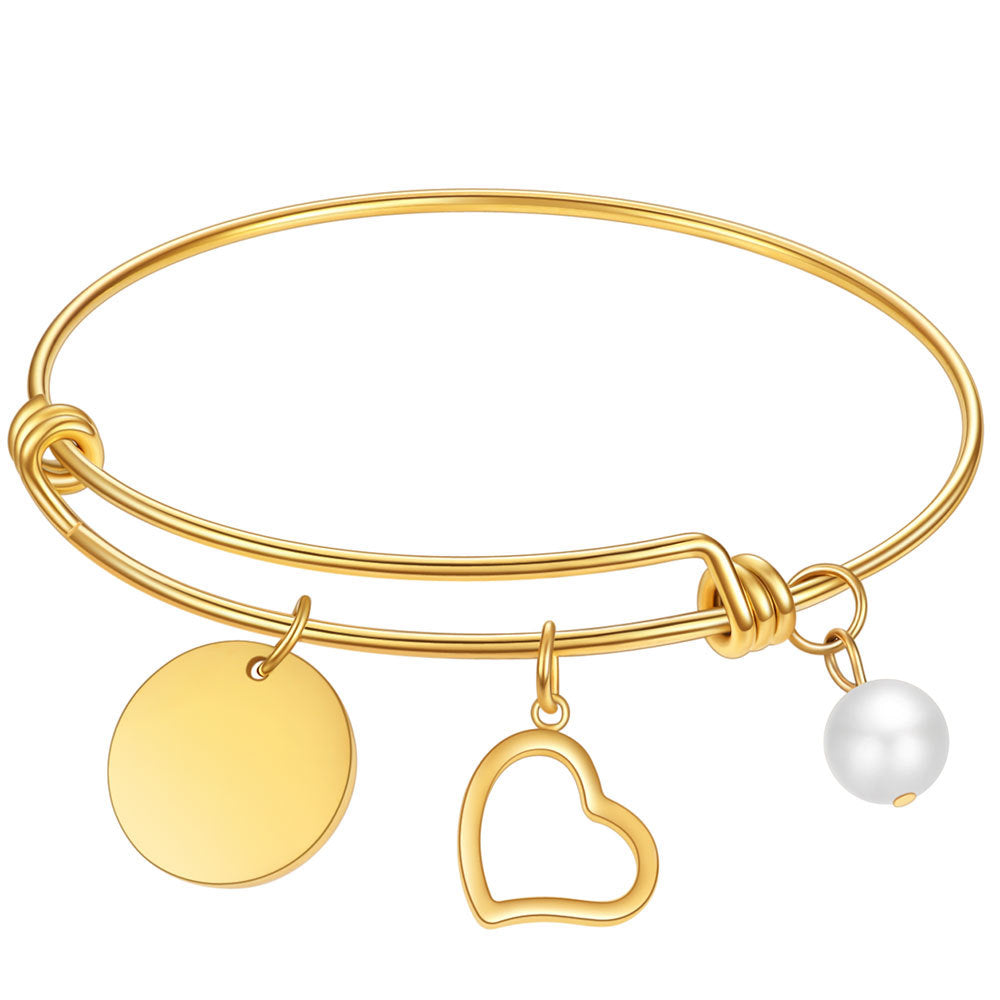 Damen Armreif mit personalisierbarem Anhänger und eleganten Designelementen Shop Nory
