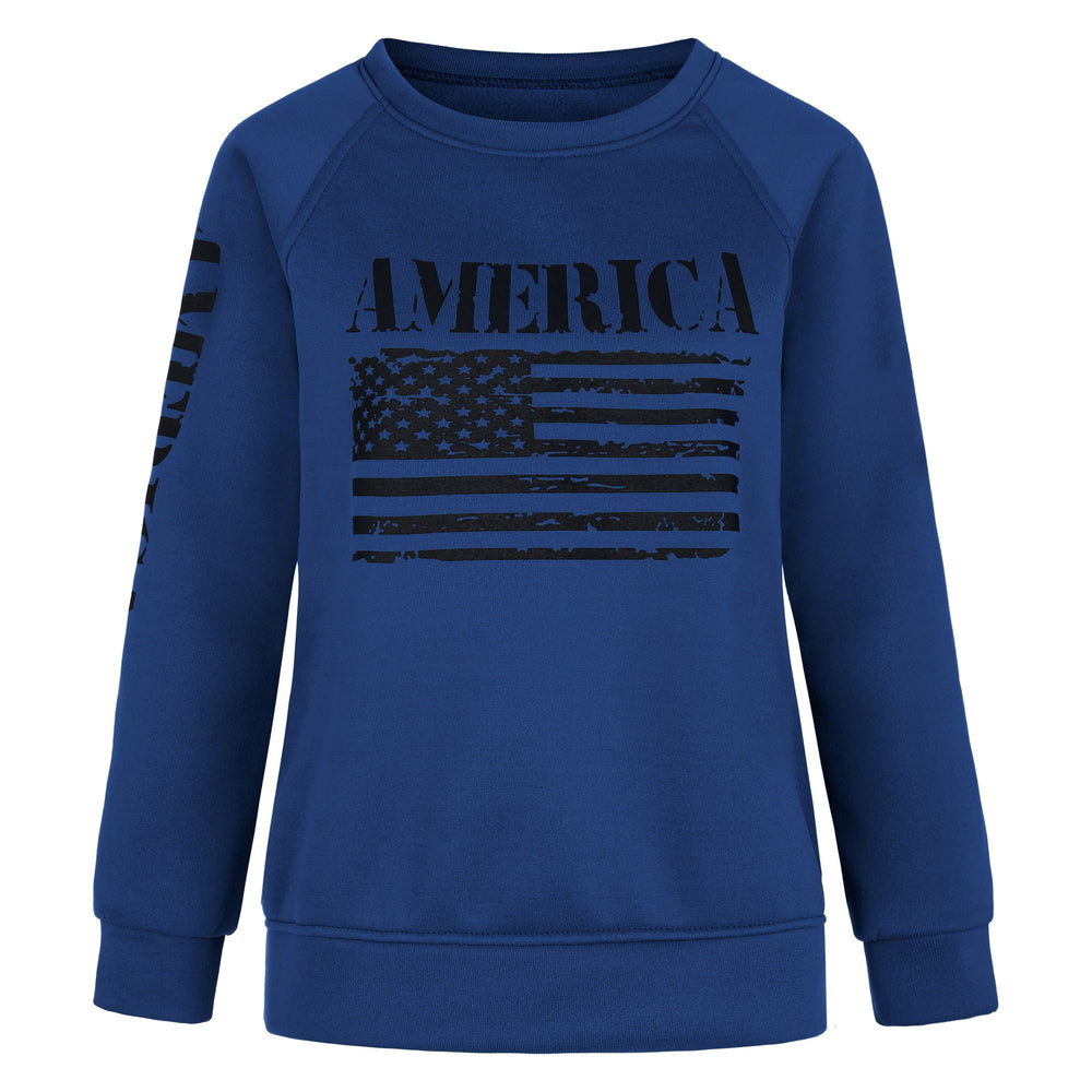 Damen Sweatshirt mit Raglanärmeln und Vintage‑Flaggenprint Shop Nory