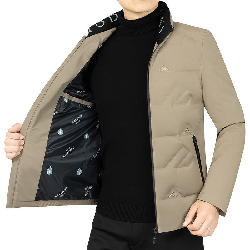 Herren Wattierte Stehkragenjacke mit geometrischer Steppung Shop Nory