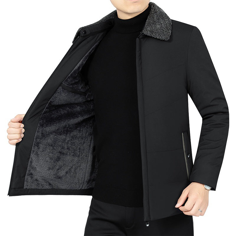 Herren Wattierte Winterjacke mit weichem Plüschfutter, Stehkragen und schmaler Steppung Shop Nory