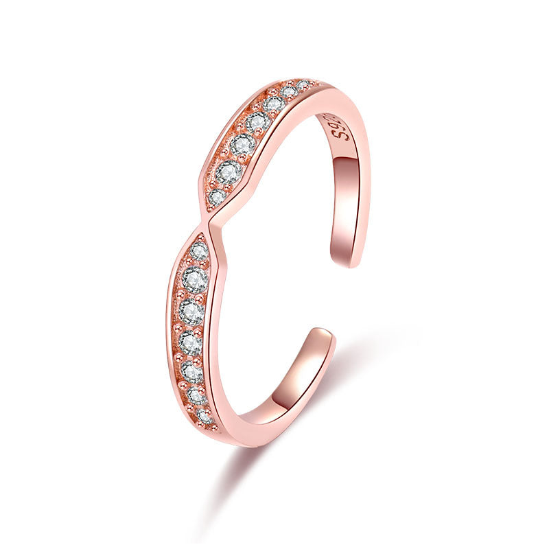 Damen Offener Ring mit modernem, geschwungenem Design Shop Nory