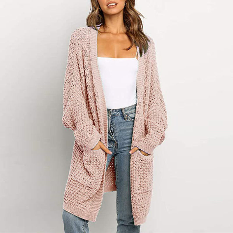 Damen Grobstrickjacke mit tiefen Taschen und lässiger Passform