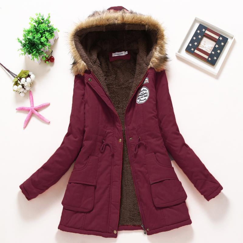 Damen Gefütterter Parka mit Kunstfellkapuze und Teddyfutter Shop Nory