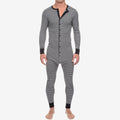 Herren Langarm Schlafanzugset mit komfortablem Knopfdesign