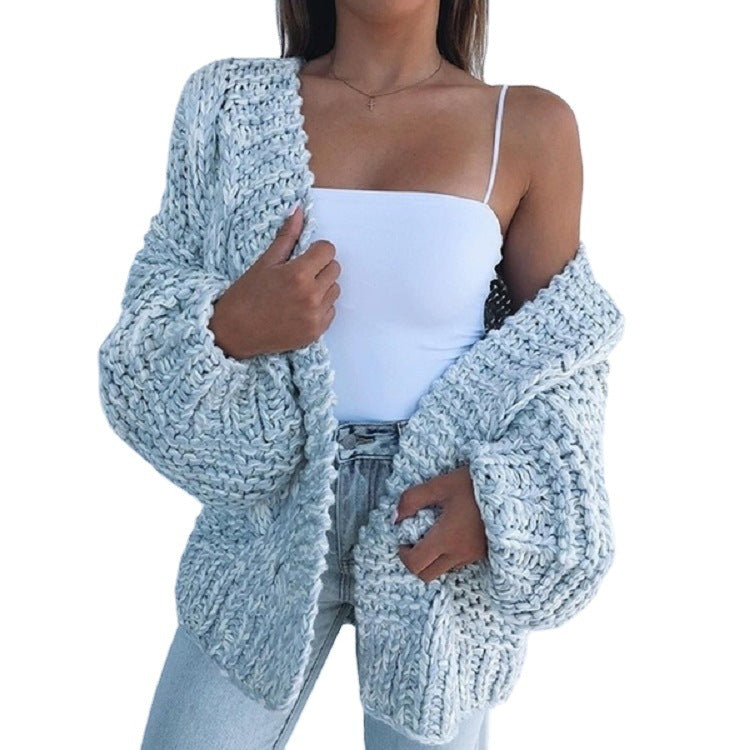 Damen Oversized Grobstrick-Cardigan mit Balloon-Ärmeln und offener Front Shop Nory