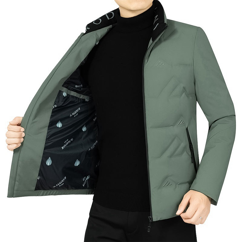 Herren Wattierte Stehkragenjacke mit geometrischer Steppung Shop Nory