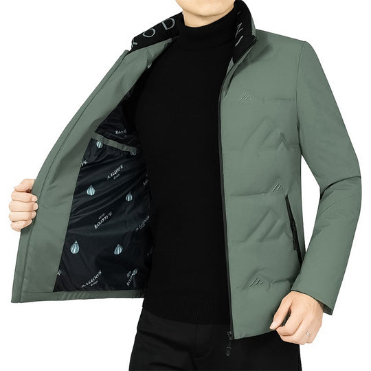 Herren Wattierte Stehkragenjacke mit geometrischer Steppung Shop Nory