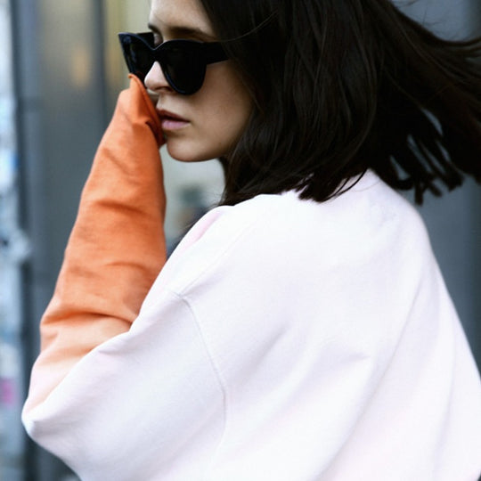 Damen Oversize Dip‑Dye Sweatshirt mit Farbverlauf und geradem Saum Shop Nory