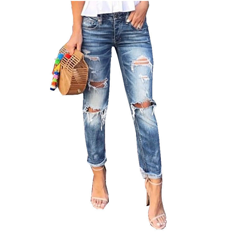 Damen Destroyed Jeans im Boyfriend-Stil