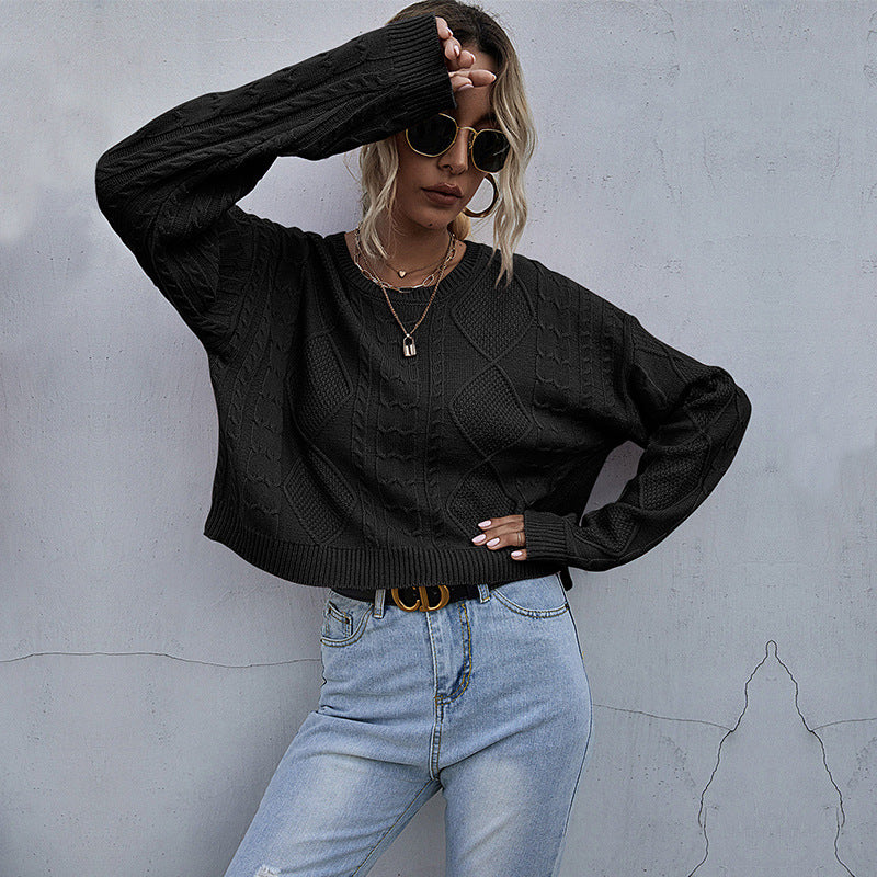 Damen Oversize Zopfstrickpullover mit Ajourdetails Shop Nory