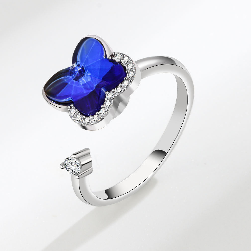 Blauer Schmetterling Einzigartiger Stil Spinner Angst Fidget Spinner Ring für Frauen Großartige Geschenkidee | Shop Nory