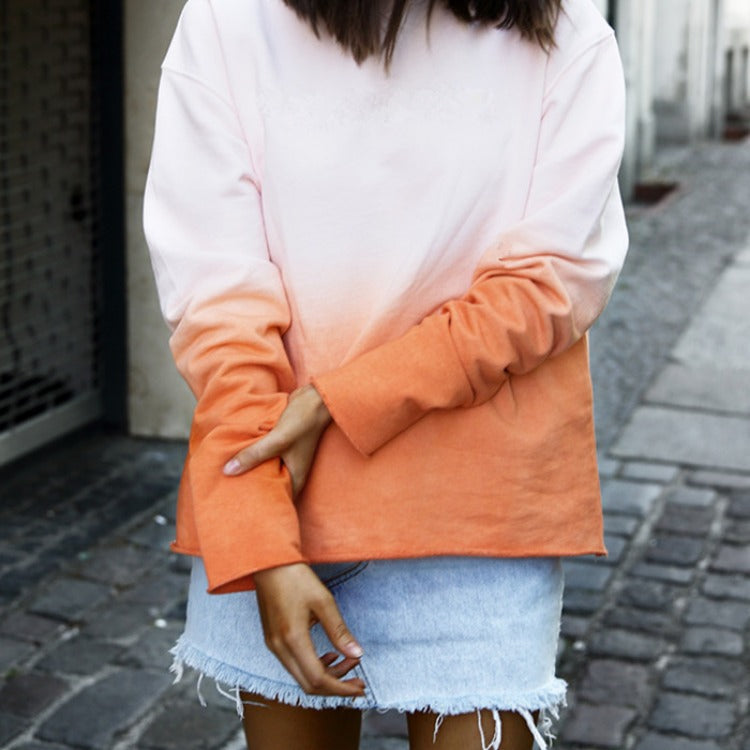 Damen Oversize Dip‑Dye Sweatshirt mit Farbverlauf und geradem Saum Shop Nory