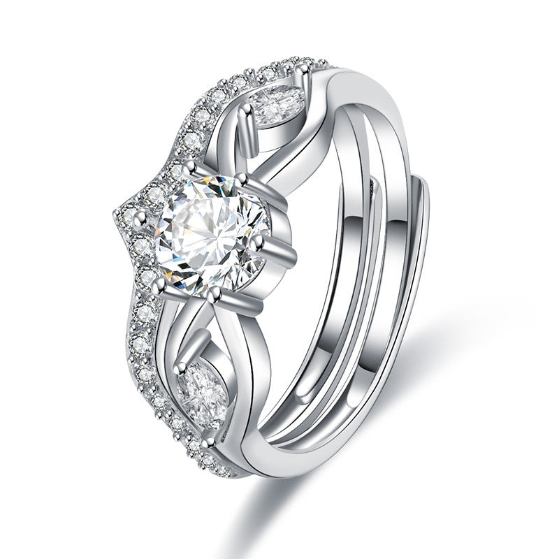 Damen Verlobungsring mit elegantem Kronen-Design und funkelndem Zirkonia-Besatz Shop Nory