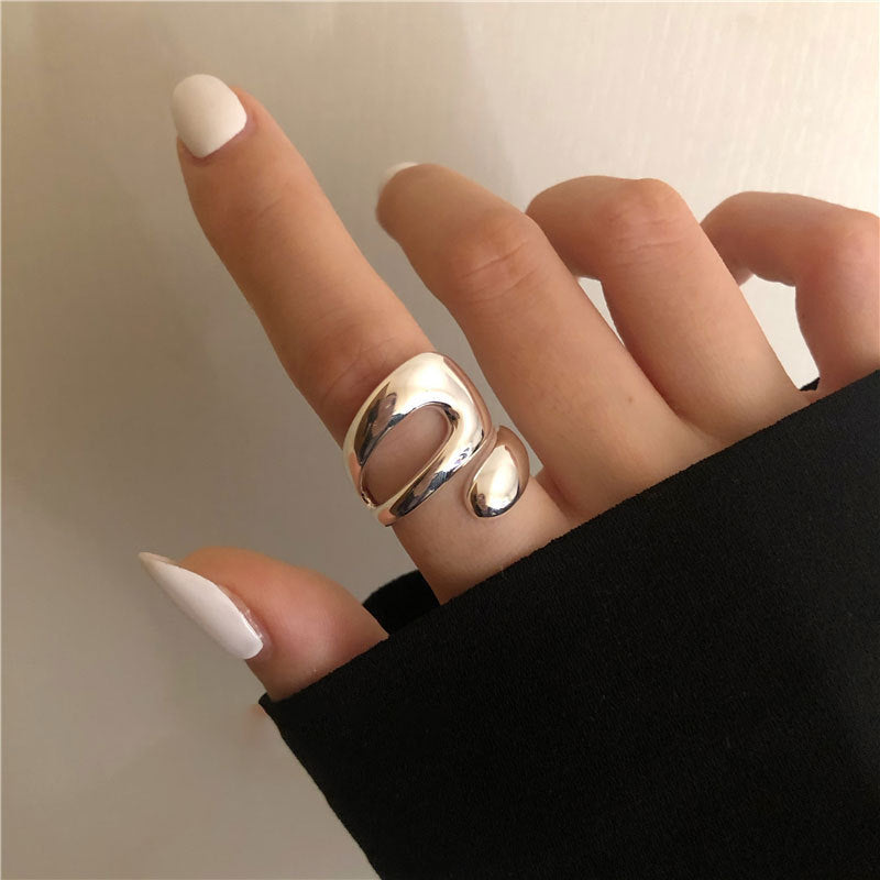 Damen Offener Ring mit modernem, geschwungenem Design Shop Nory