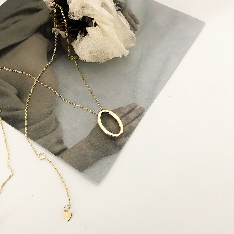 Damen elegante Halskette mit ovalem Anhänger Shop Nory