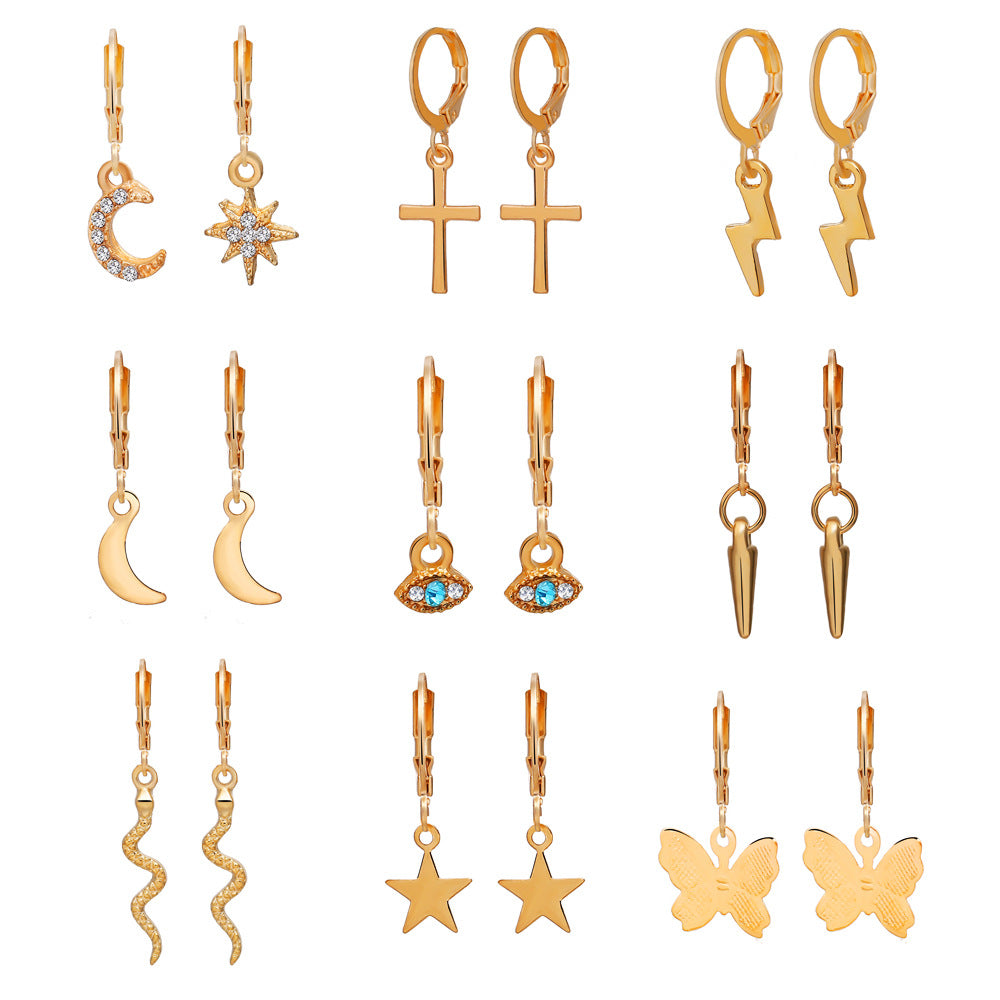 Damen Ohrstecker Set mit vielfältigen Anhängern und modernen Designs Shop Nory
