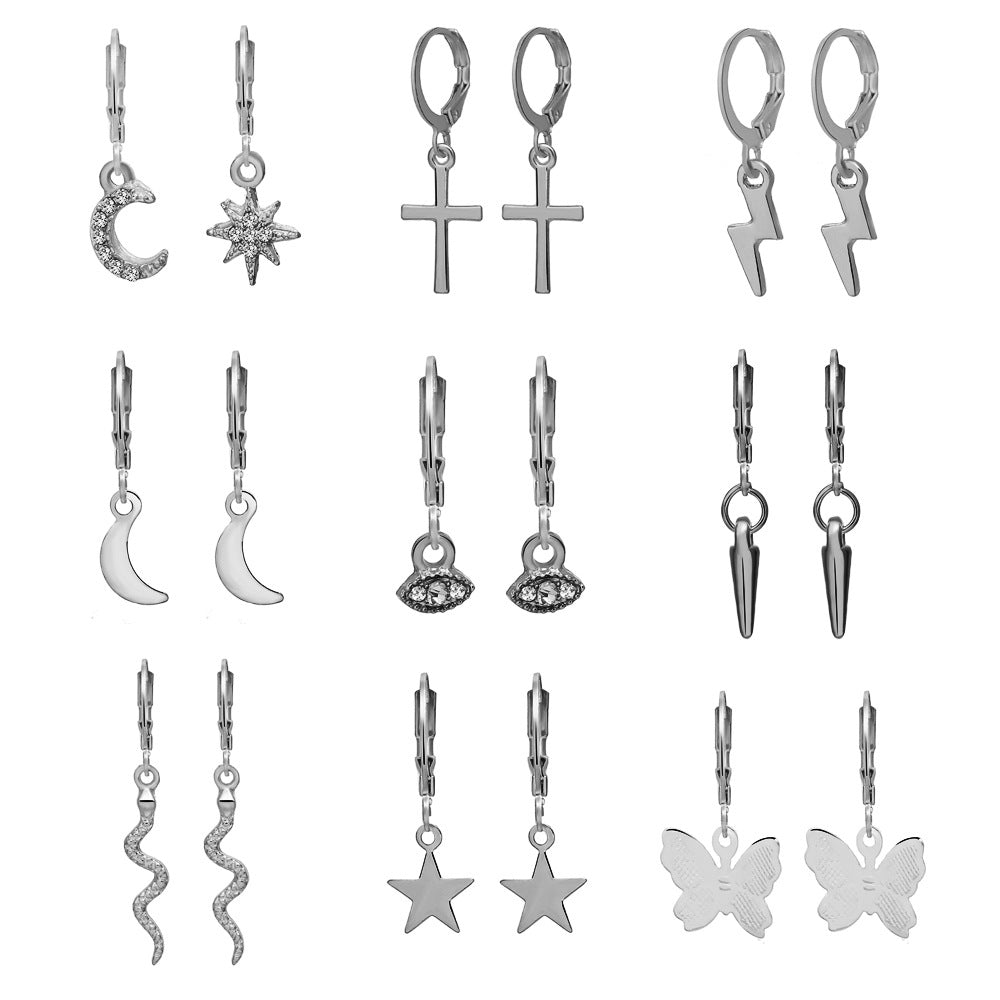 Damen Ohrstecker Set mit vielfältigen Anhängern und modernen Designs Shop Nory