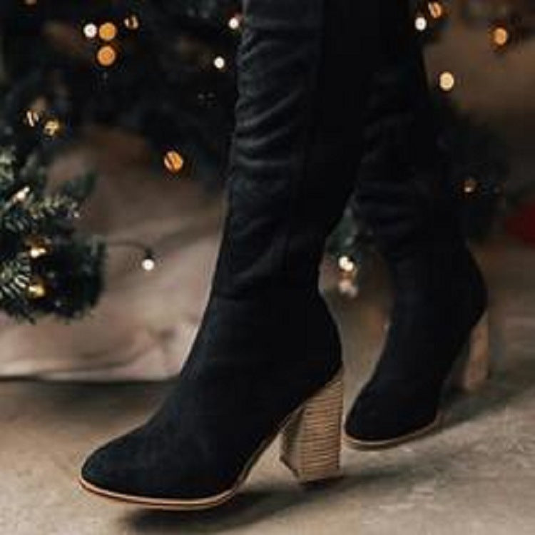 Damen Kniehohe Slouch‑Stiefel mit mittlerem Blockabsatz und seitlichem Reißverschluss Shop Nory