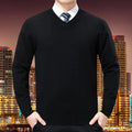 Herren V-Ausschnitt Strickpullover aus weichem Baumwollmix
