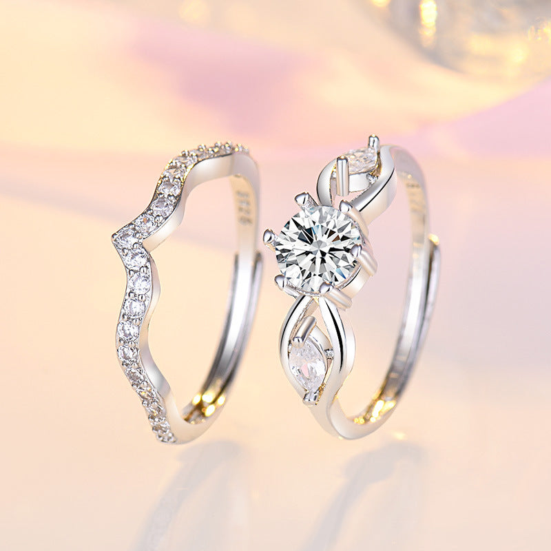 Damen Verlobungsring mit elegantem Kronen-Design und funkelndem Zirkonia-Besatz Shop Nory