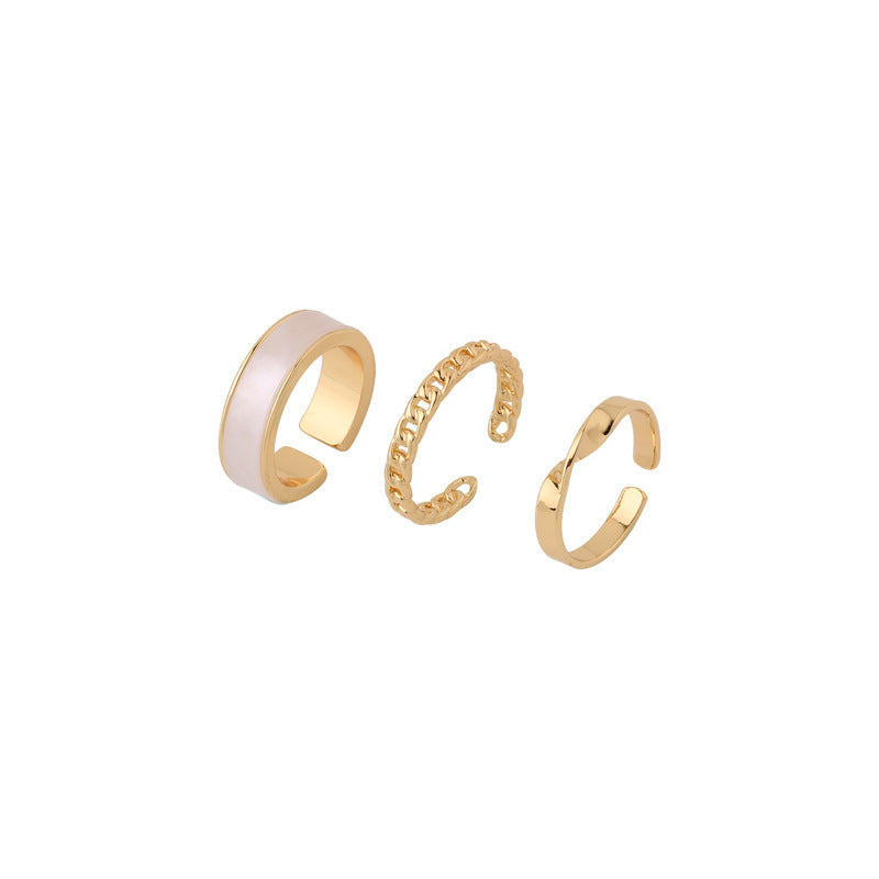Damen Offener Ring mit kunstvollem Kettendesign und funkelnden Zirkonia Shop Nory