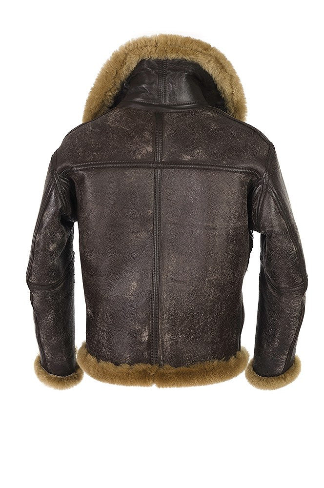 Herren Lammfell-Bomberjacke mit hochwertiger Verarbeitung und weichem Innenfutter