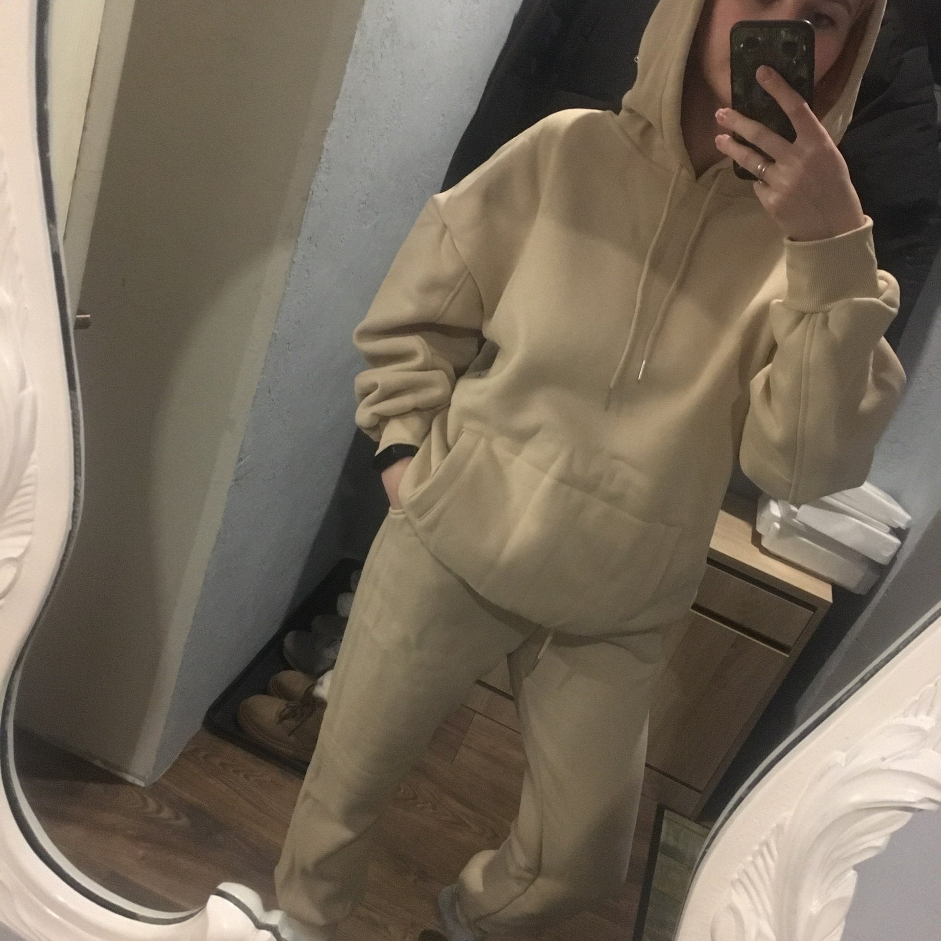 Damen lässiges Hoodie und Jogginghose Set