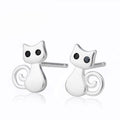 Damen Ohrringe mit verspieltem Katzenmotiv und funkelnden Zirkonia Shop Nory