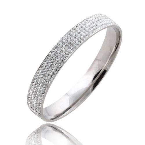 Damen Edelstahlring mit funkelndem Kristallbesatz Shop Nory