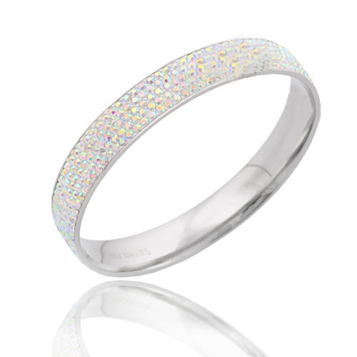 Damen Edelstahlring mit funkelndem Kristallbesatz Shop Nory