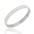 Damen Armband mit funkelndem Kristallbesatz und eleganter Edelstahl-Oberfläche Shop Nory