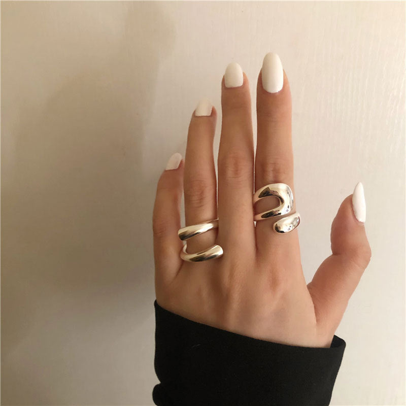 Damen Offener Ring mit modernem, geschwungenem Design Shop Nory