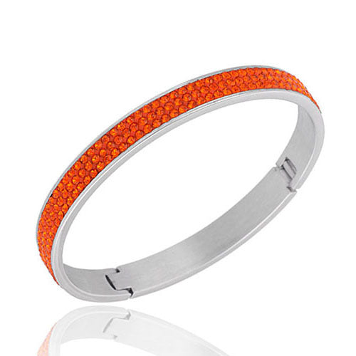 Damen Armband mit funkelndem Kristallbesatz und eleganter Edelstahl-Oberfläche Shop Nory