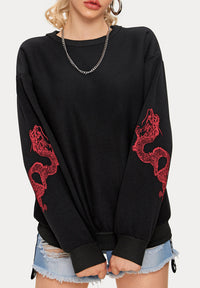 Schwarz mit rotem Drachen