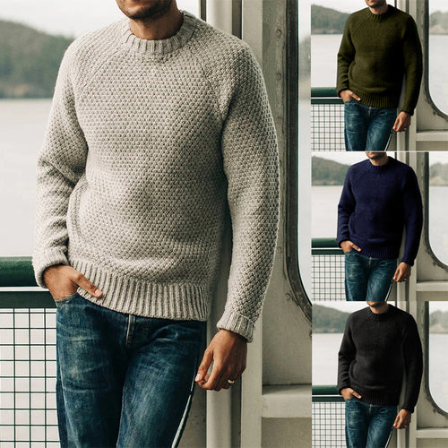 Herren Raglan-Strukturpullover mit Wabenstruktur und Rippbündchen Shop Nory