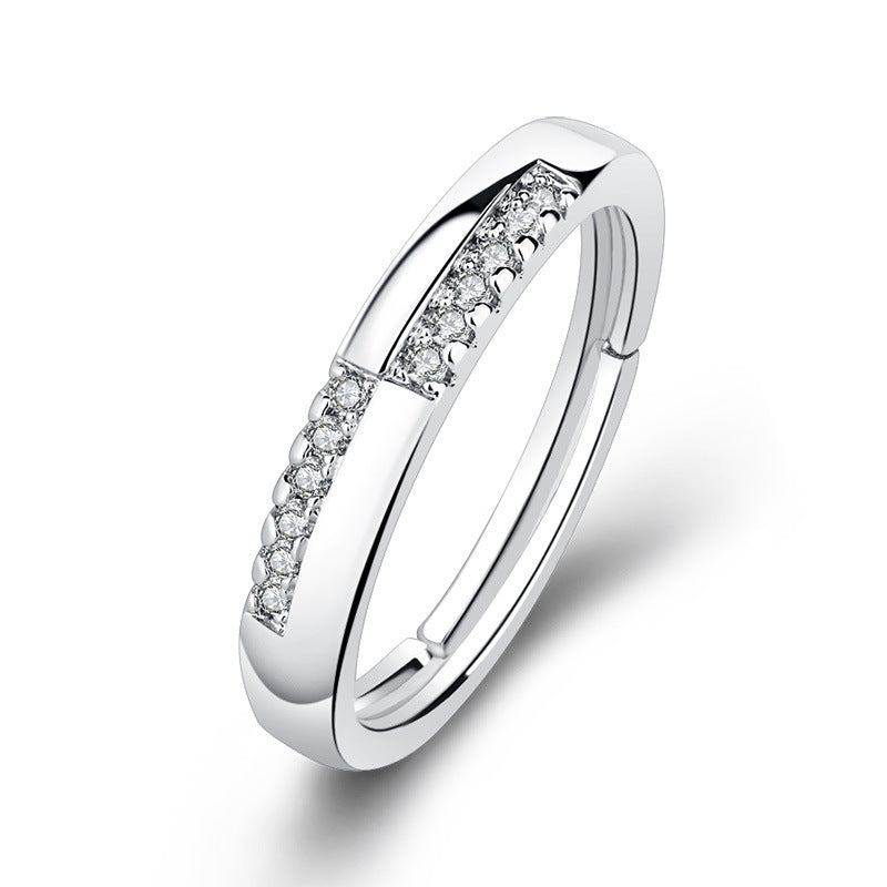 Damenring mit elegantem Zirkonia-Besatz und modernem Design Shop Nory