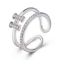Damen Offener Ring mit elegantem Zirkonia-Besatz und minimalistischem Design Shop Nory