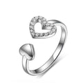 Damen Offener Ring mit herzförmigem Design und funkelnden Zirkonia Shop Nory