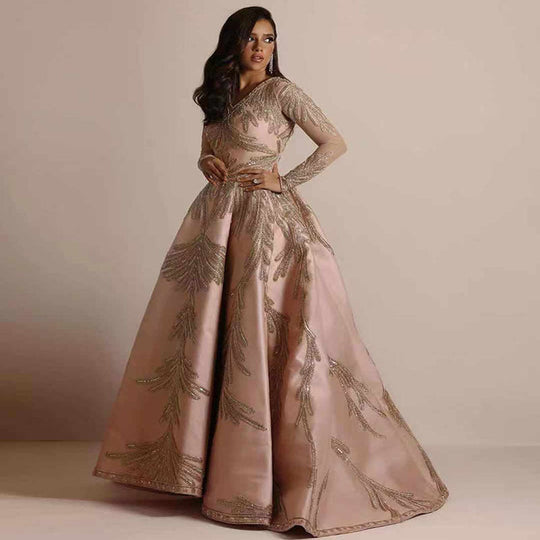 Damen Glamouröses Abendkleid mit schimmernden Pailletten und tiefem V-Ausschnitt