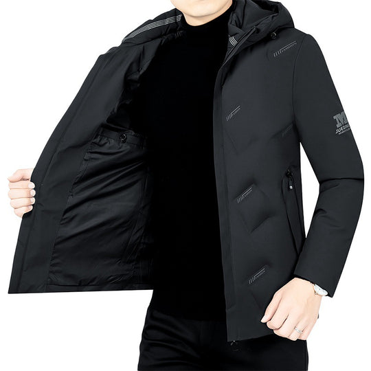 Herren Leichte gesteppte Kapuzenjacke mit schlanker Silhouette und verdecktem Reißverschluss Shop Nory