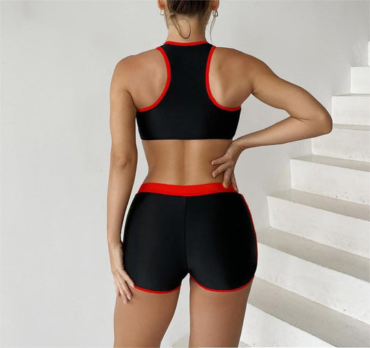 Split einfarbig Spleißen Bikini