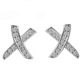 Damen-Ohrstecker mit funkelndem Zirkonia-Besatz und modernem X-Design Shop Nory