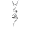 Damen elegante Halskette mit geschwungenem Design und funkelndem Zirkonia Shop Nory