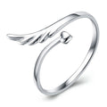 Damen offener Ring mit kunstvollem Flügel-Design und Herzen Shop Nory