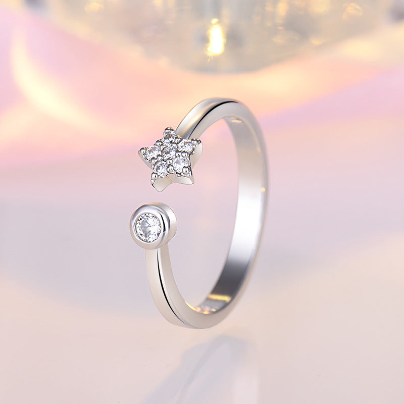 Damen Offener Sternring mit funkelnden Zirkonia Shop Nory